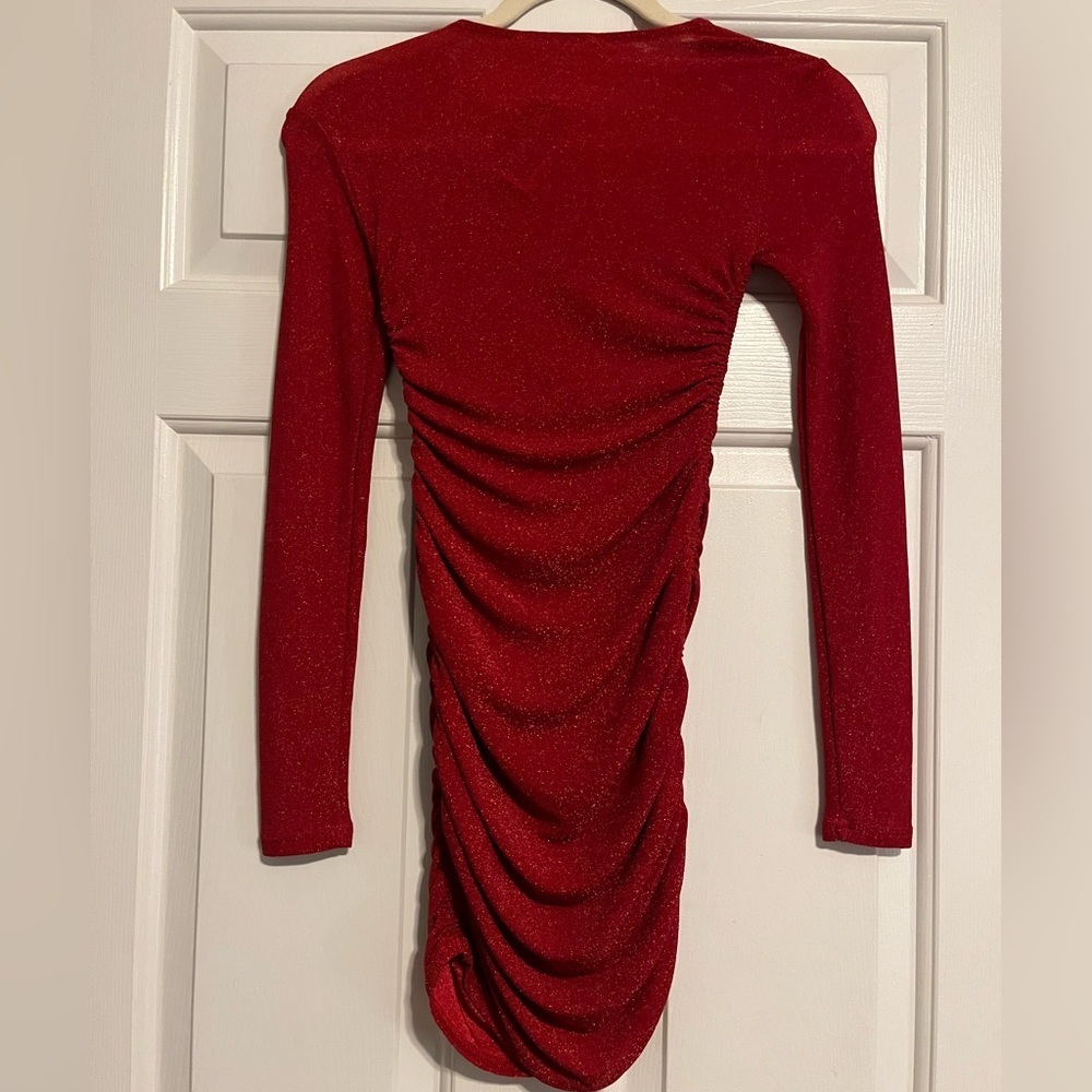BB Dakota Sparkling Red Long Sleeve Dress - Picture 2 of 3